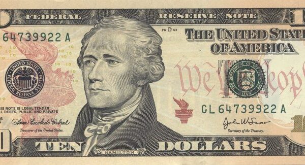 Counterfeit $10 USD bills