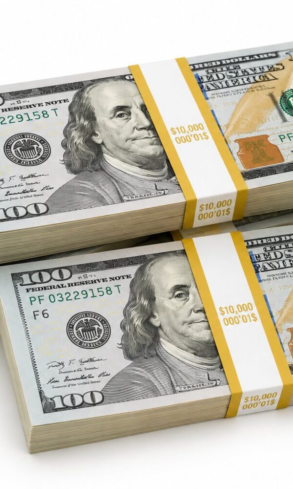 Realistic $100 bills stacked for film production photography and entertainment projects